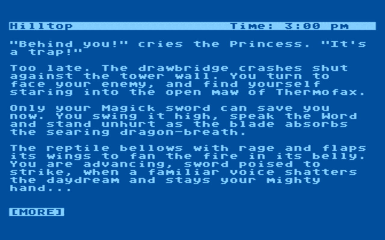 Gameplay screen of Wishbringer (1/4) Gameplay screen of Wishbringer (1/4)