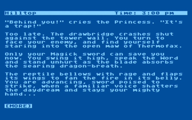 Gameplay screen of Wishbringer (1/4) Gameplay screen of Wishbringer (1/4)