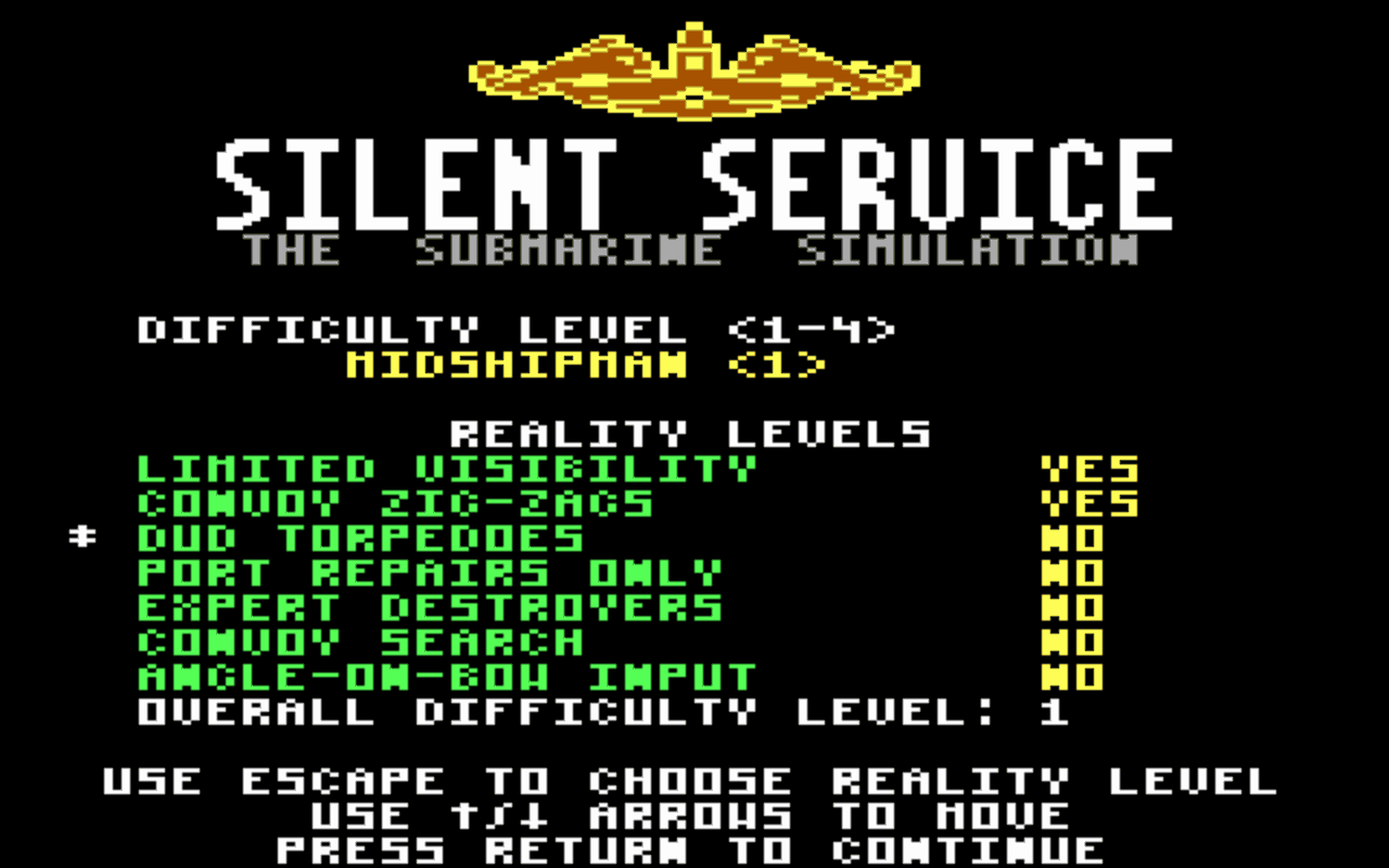 Gameplay screen of Silent Service (2/8) Gameplay screen of Silent Service (2/8)
