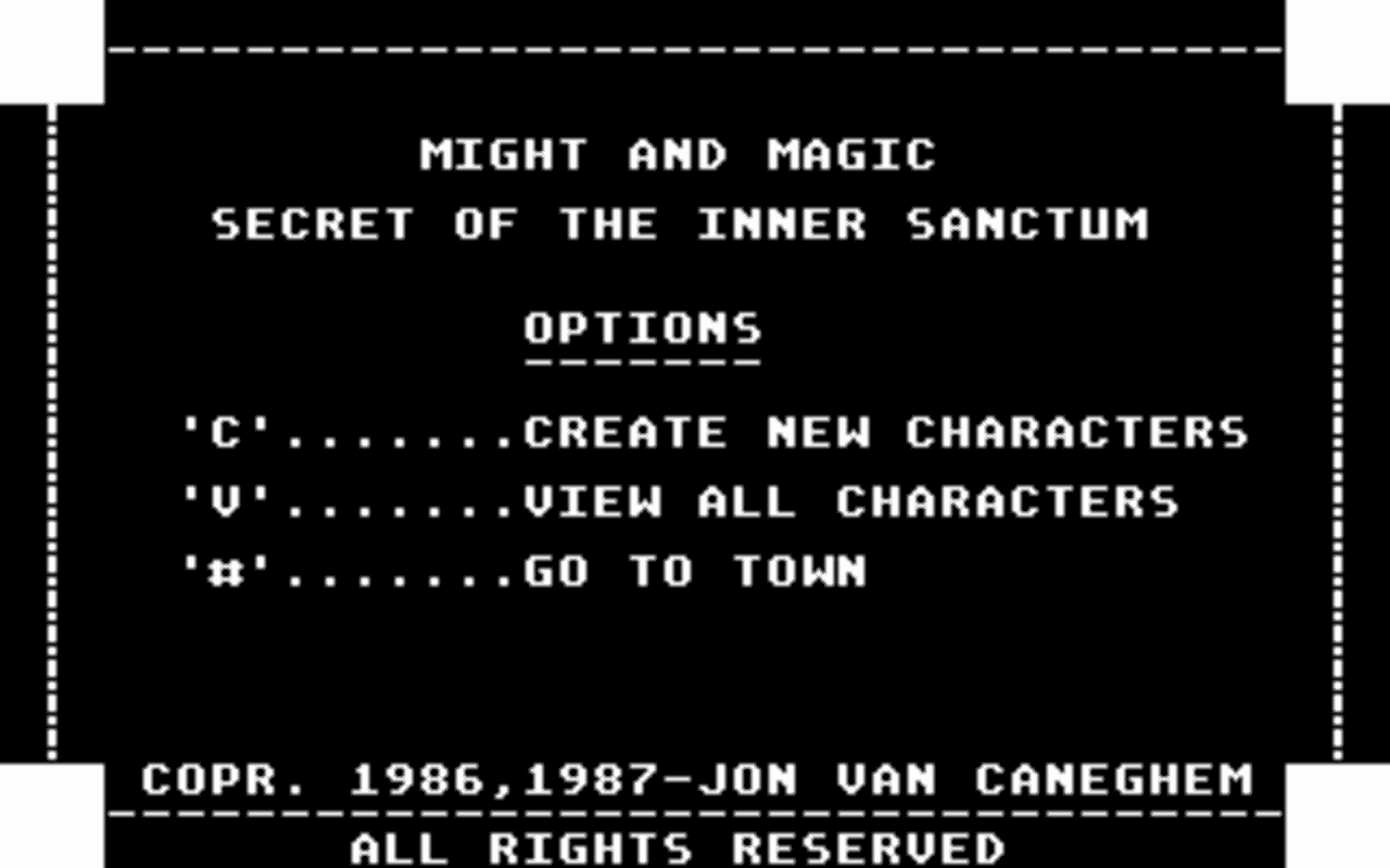 Gameplay screen of Might and Magic: Book One - Secret of the Inner Sanctum (3/8) Gameplay screen of Might and Magic: Book One - Secret of the Inner Sanctum (3/8)