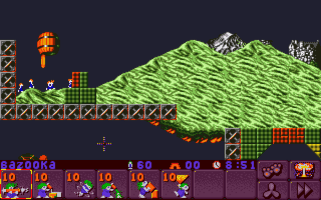 Gameplay screen of Lemmings 2: The Tribes (3/8) Gameplay screen of Lemmings 2: The Tribes (3/8)