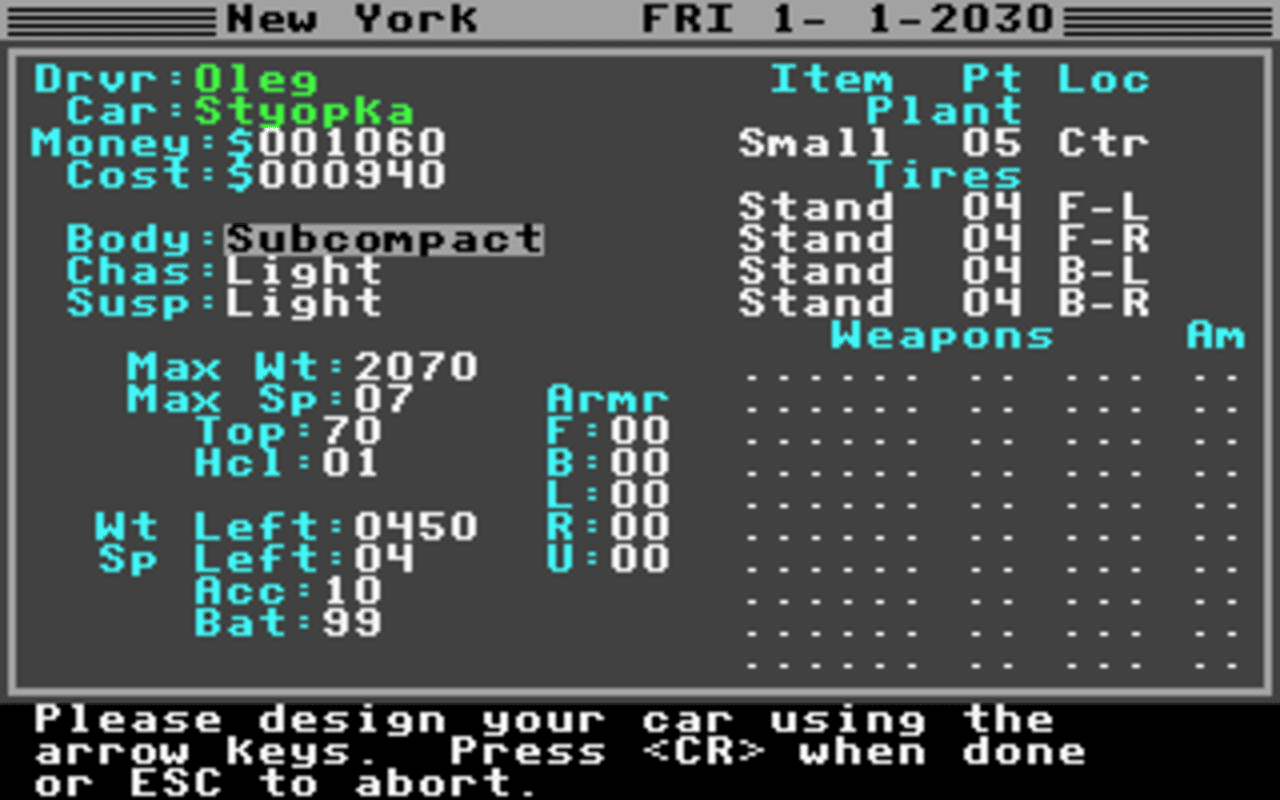 Gameplay screen of AutoDuel (2/8) Gameplay screen of AutoDuel (2/8)