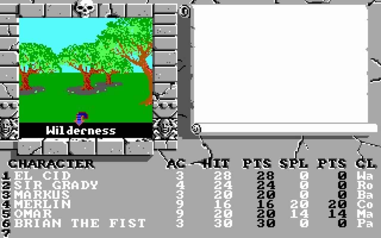 Gameplay screen of The Bard's Tale II: The Destiny Knight (1/8) Gameplay screen of The Bard's Tale II: The Destiny Knight (1/8)