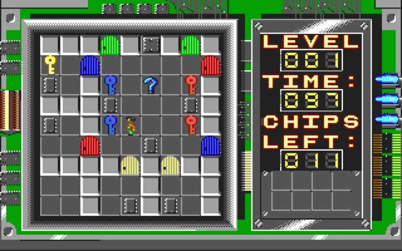 Gameplay screen of Chip's Challenge (1/4) Gameplay screen of Chip's Challenge (1/4)