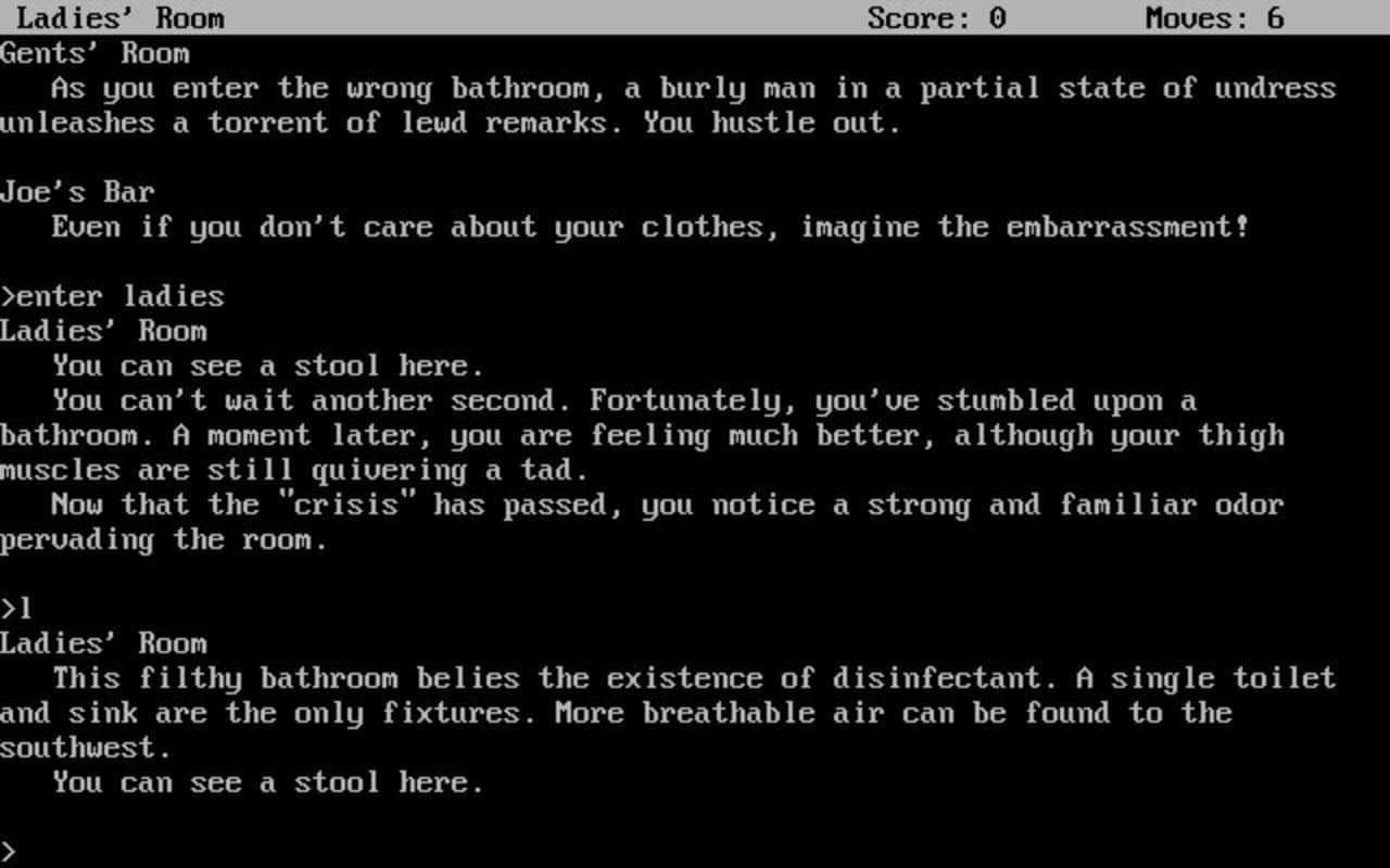 Gameplay screen of Leather Goddesses of Phobos (1/4) Gameplay screen of Leather Goddesses of Phobos (1/4)