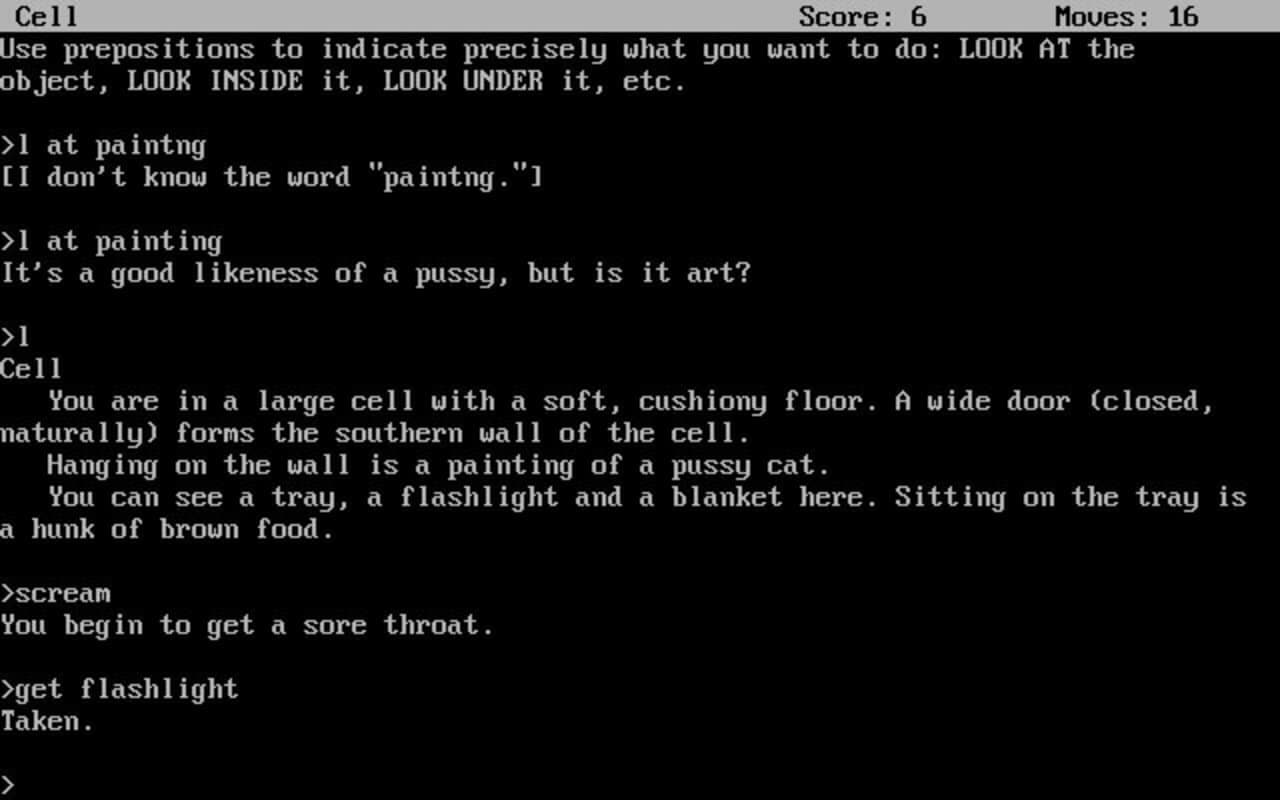 Gameplay screen of Leather Goddesses of Phobos (4/4) Gameplay screen of Leather Goddesses of Phobos (4/4)