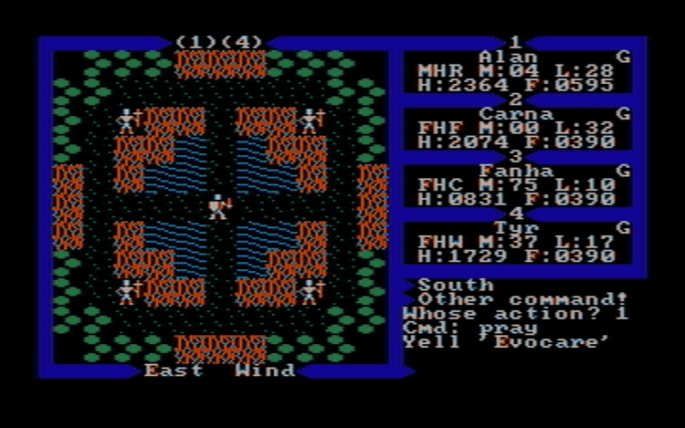 Gameplay screen of Exodus: Ultima III (3/8) Gameplay screen of Exodus: Ultima III (3/8)