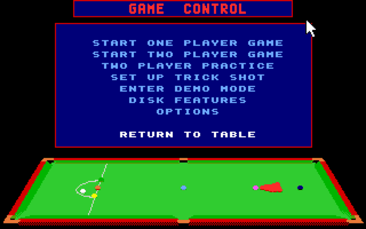 Gameplay screen of Jimmy White's 'Whirlwind' Snooker (2/8) Gameplay screen of Jimmy White's 'Whirlwind' Snooker (2/8)