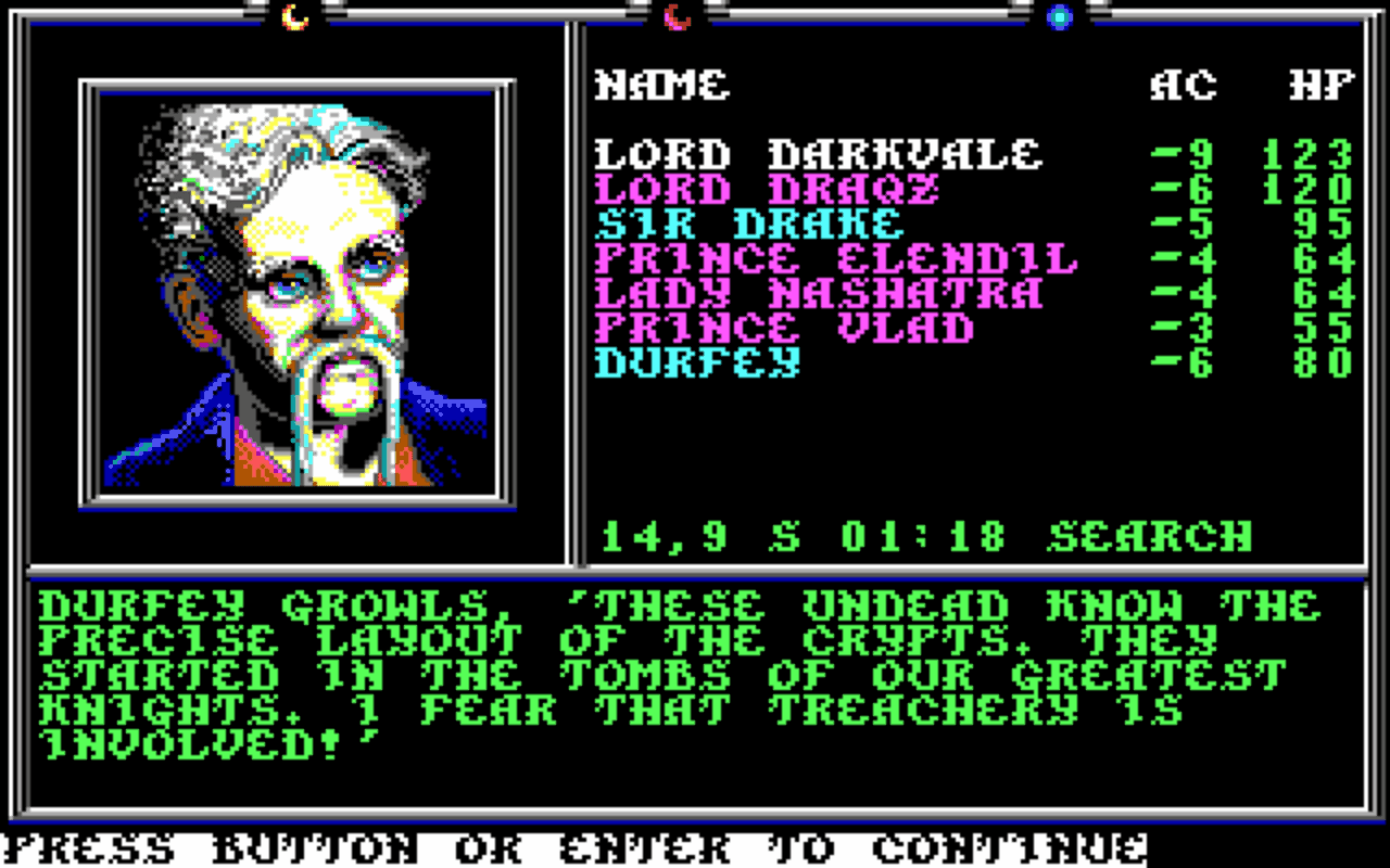 Gameplay screen of Death Knights of Krynn (3/8) Gameplay screen of Death Knights of Krynn (3/8)