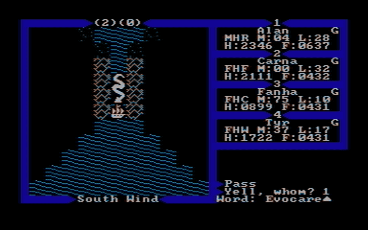 Gameplay screen of Exodus: Ultima III (1/8) Gameplay screen of Exodus: Ultima III (1/8)