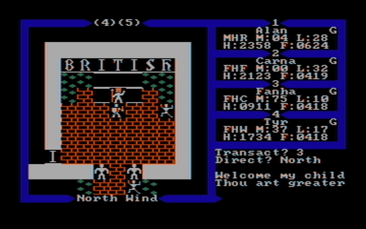 Gameplay screen of Exodus: Ultima III (5/8) Gameplay screen of Exodus: Ultima III (5/8)