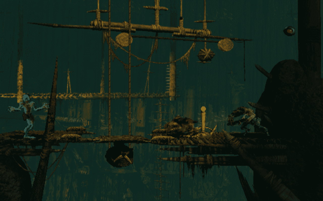 Gameplay screen of Oddworld: Abe's Oddysee (4/8) Gameplay screen of Oddworld: Abe's Oddysee (4/8)