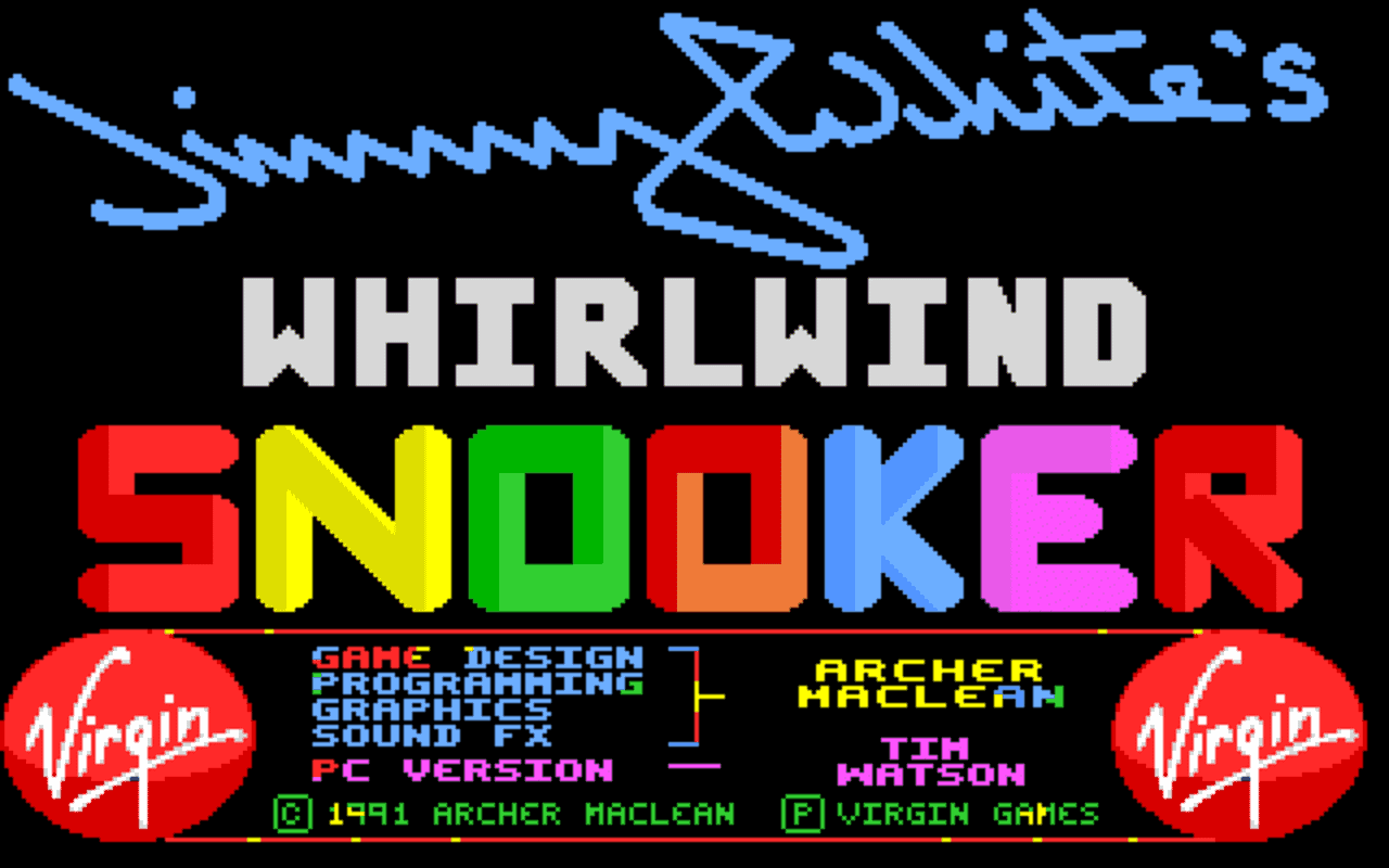 Gameplay screen of Jimmy White's 'Whirlwind' Snooker (1/8) Gameplay screen of Jimmy White's 'Whirlwind' Snooker (1/8)