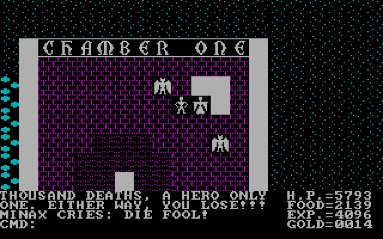 Gameplay screen of Ultima II: The Revenge of the Enchantress (5/8) Gameplay screen of Ultima II: The Revenge of the Enchantress (5/8)
