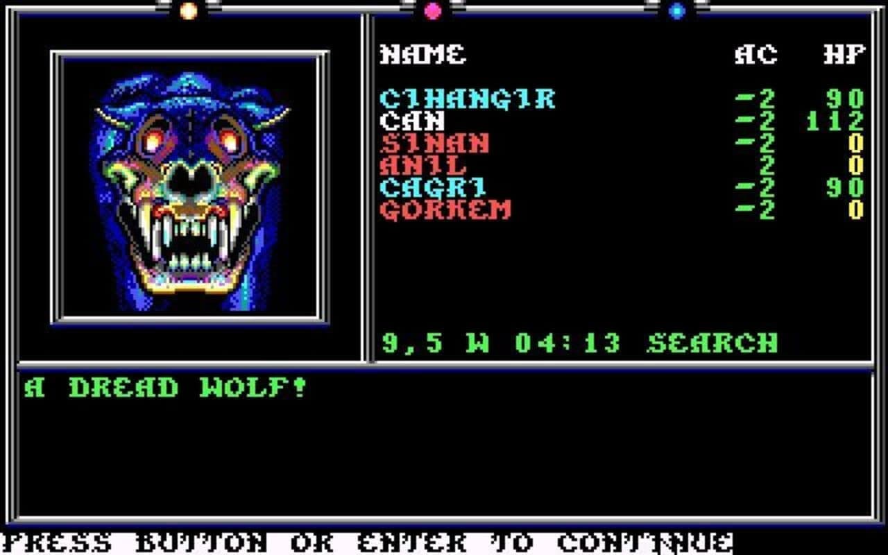 Gameplay screen of Death Knights of Krynn (2/8) Gameplay screen of Death Knights of Krynn (2/8)