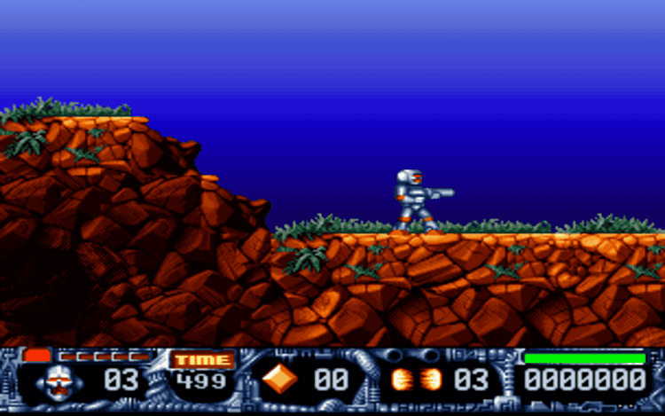 Gameplay screen of Turrican II: The Final Fight (2/8) Gameplay screen of Turrican II: The Final Fight (2/8)