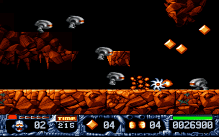 Gameplay screen of Turrican II: The Final Fight (6/8) Gameplay screen of Turrican II: The Final Fight (6/8)