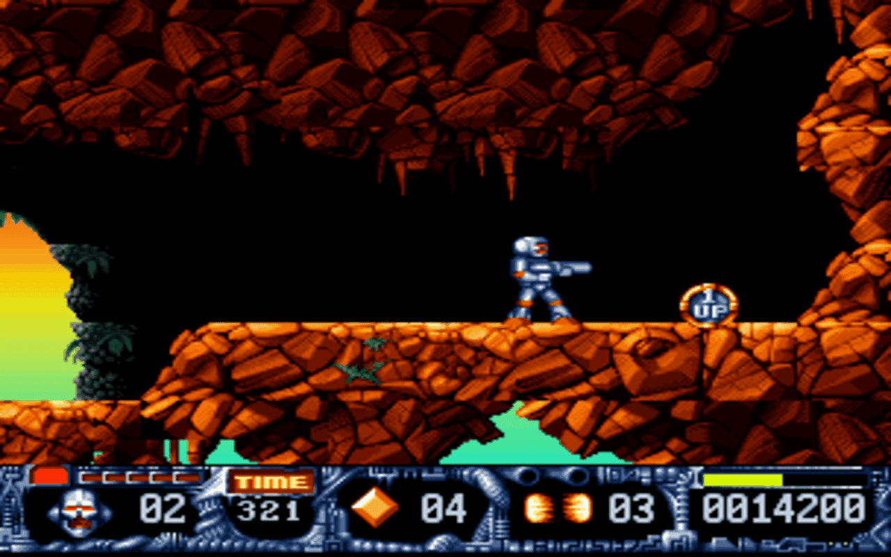 Gameplay screen of Turrican II: The Final Fight (1/8) Gameplay screen of Turrican II: The Final Fight (1/8)