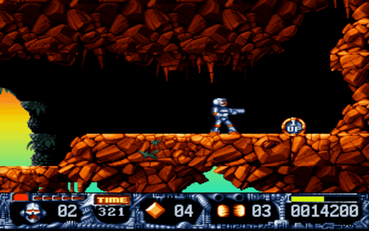 Gameplay screen of Turrican II: The Final Fight (1/8) Gameplay screen of Turrican II: The Final Fight (1/8)