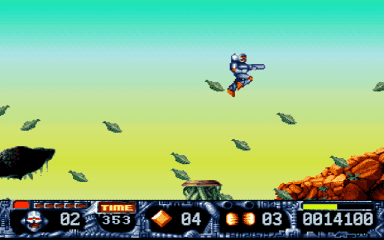 Gameplay screen of Turrican II: The Final Fight (3/8) Gameplay screen of Turrican II: The Final Fight (3/8)