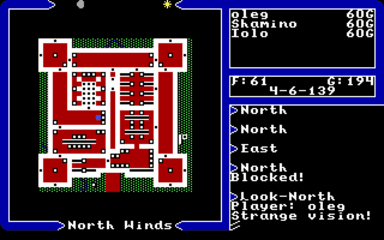 Gameplay screen of Ultima V: Warriors of Destiny (5/8) Gameplay screen of Ultima V: Warriors of Destiny (5/8)