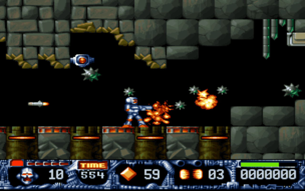 Gameplay screen of Turrican II: The Final Fight (8/8) Gameplay screen of Turrican II: The Final Fight (8/8)