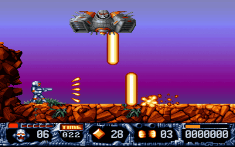 Gameplay screen of Turrican II: The Final Fight (4/8) Gameplay screen of Turrican II: The Final Fight (4/8)