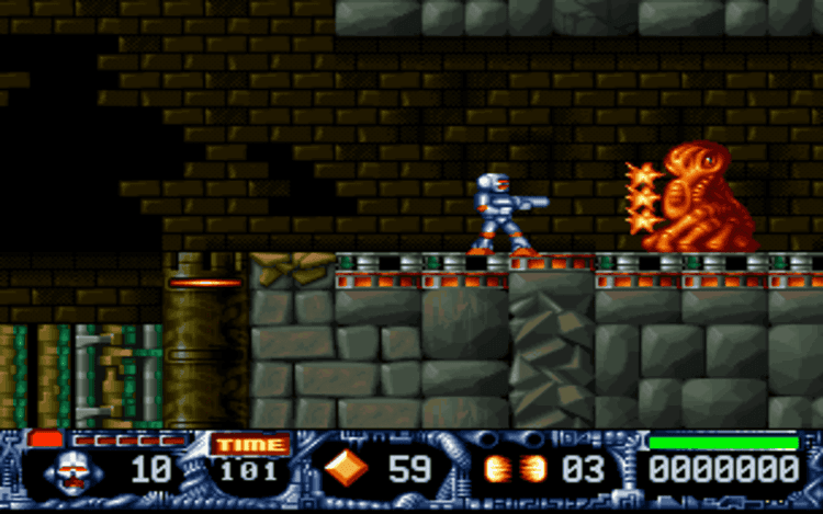 Gameplay screen of Turrican II: The Final Fight (7/8) Gameplay screen of Turrican II: The Final Fight (7/8)