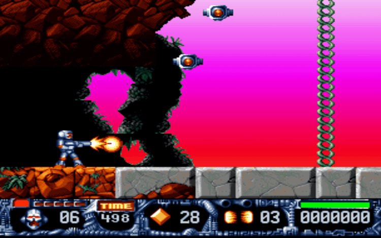 Gameplay screen of Turrican II: The Final Fight (5/8) Gameplay screen of Turrican II: The Final Fight (5/8)