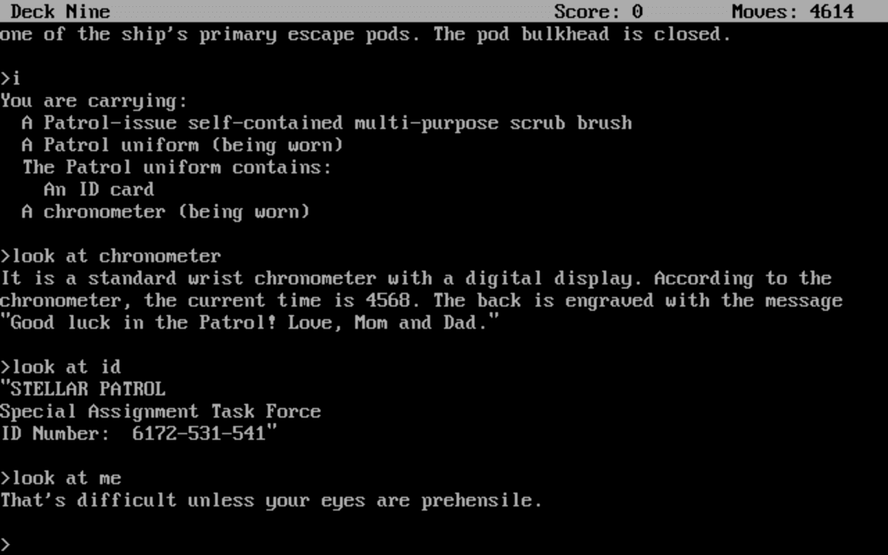 Gameplay screen of Planetfall (2/4) Gameplay screen of Planetfall (2/4)