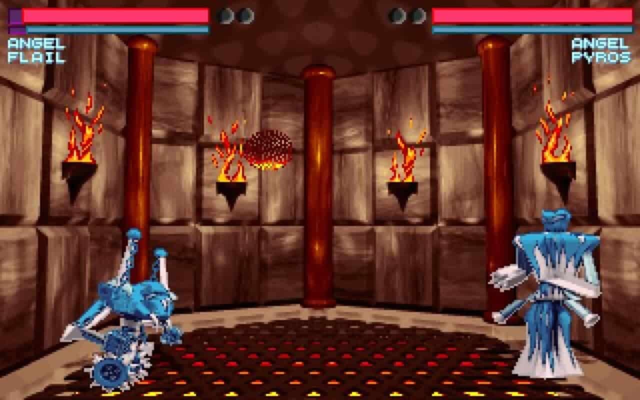 Gameplay screen of One Must Fall 2097 (6/8) Gameplay screen of One Must Fall 2097 (6/8)