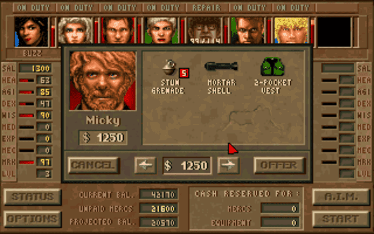 Gameplay screen of Jagged Alliance: Deadly Games (2/8) Gameplay screen of Jagged Alliance: Deadly Games (2/8)
