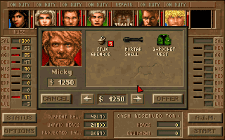 Gameplay screen of Jagged Alliance: Deadly Games (2/8) Gameplay screen of Jagged Alliance: Deadly Games (2/8)