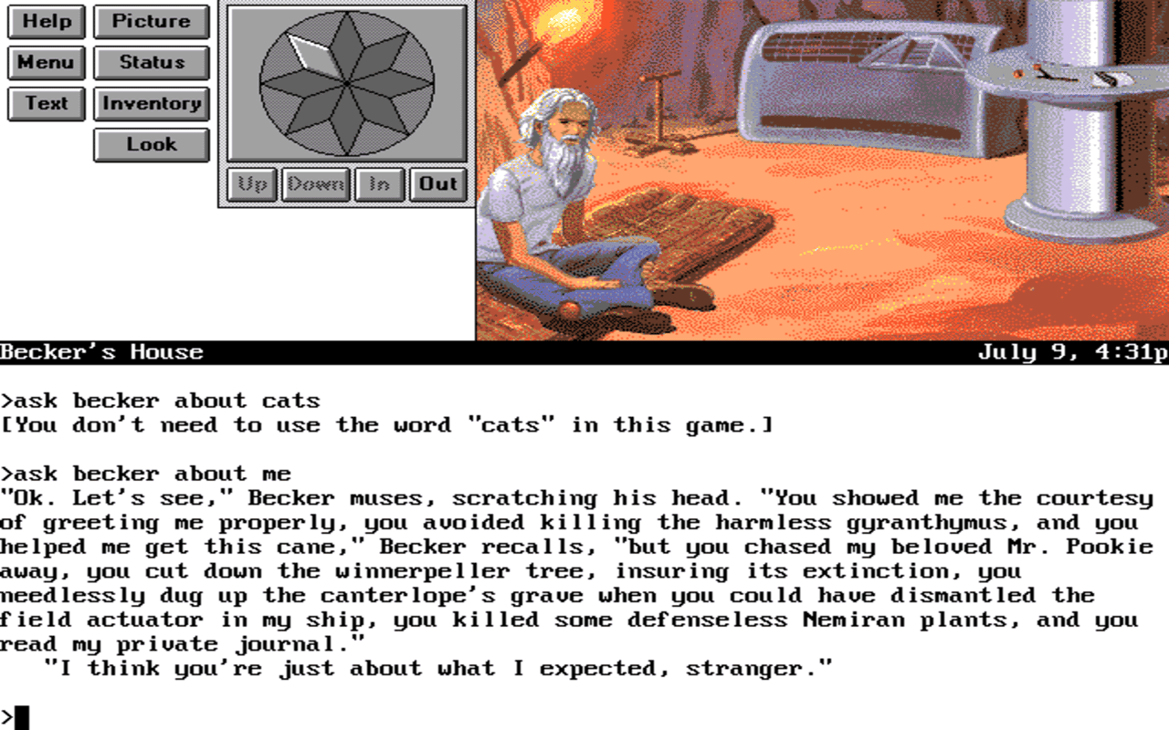 Gameplay screen of Frederik Pohl's Gateway (6/8) Gameplay screen of Frederik Pohl's Gateway (6/8)