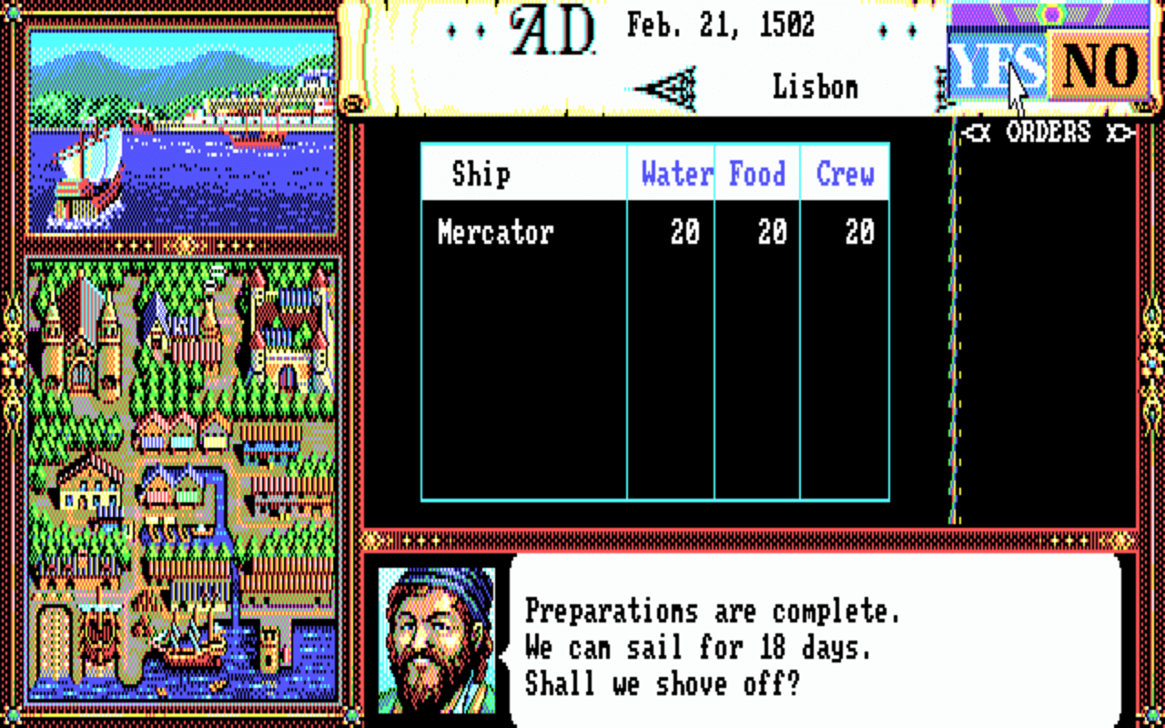Gameplay screen of Uncharted Waters (6/8) Gameplay screen of Uncharted Waters (6/8)