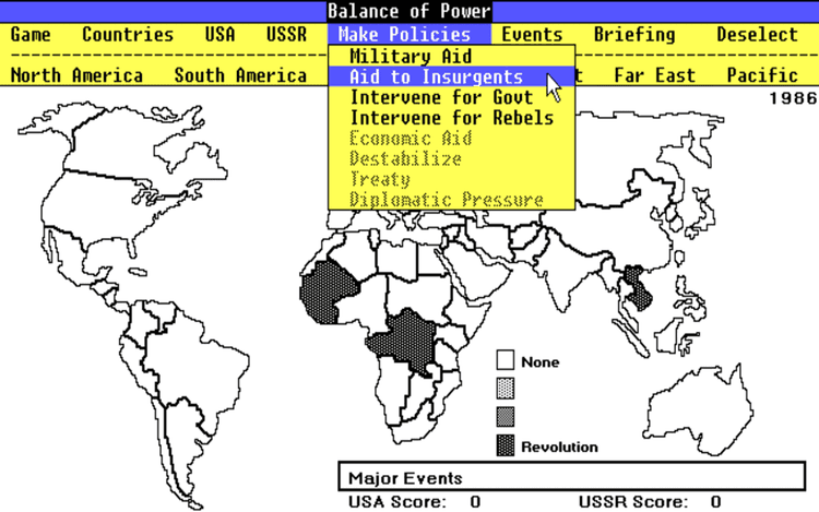 Gameplay screen of Balance of Power (6/8) Gameplay screen of Balance of Power (6/8)