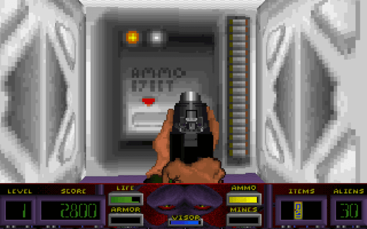 Gameplay screen of Corridor 7: Alien Invasion (6/8) Gameplay screen of Corridor 7: Alien Invasion (6/8)
