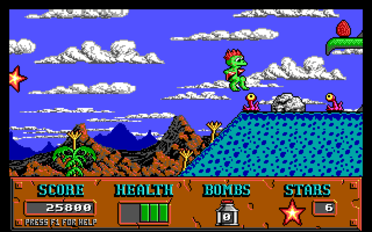 Gameplay screen of Cosmo's Cosmic Adventure (3/8) Gameplay screen of Cosmo's Cosmic Adventure (3/8)