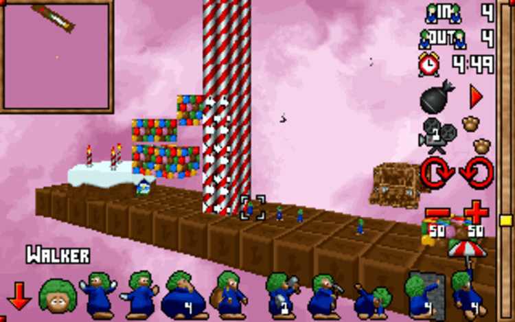 Gameplay screen of Lemmings 3D (5/8) Gameplay screen of Lemmings 3D (5/8)