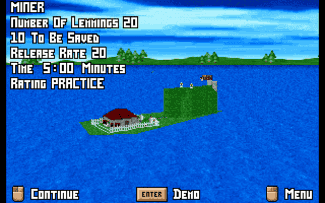 Gameplay screen of Lemmings 3D (6/8) Gameplay screen of Lemmings 3D (6/8)
