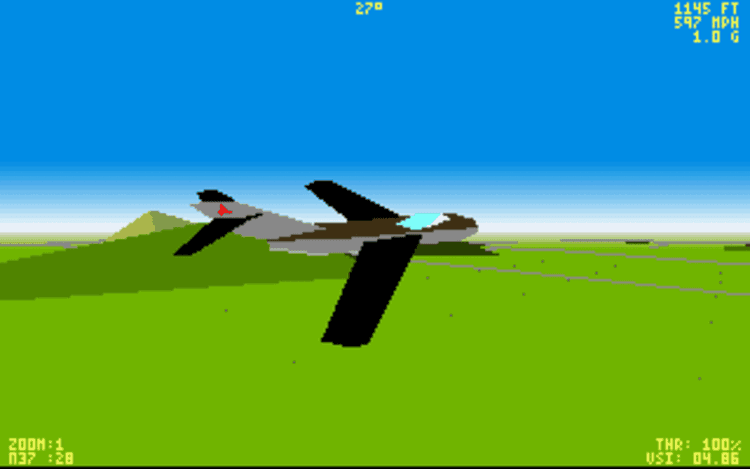Gameplay screen of Chuck Yeager's Air Combat (2/8) Gameplay screen of Chuck Yeager's Air Combat (2/8)