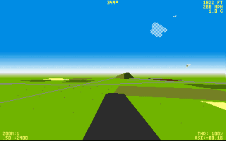 Gameplay screen of Chuck Yeager's Air Combat (3/8) Gameplay screen of Chuck Yeager's Air Combat (3/8)