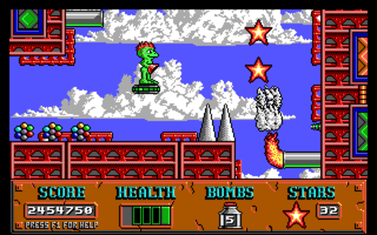 Gameplay screen of Cosmo's Cosmic Adventure (5/8) Gameplay screen of Cosmo's Cosmic Adventure (5/8)