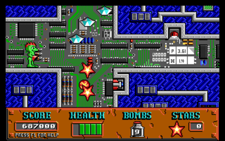 Gameplay screen of Cosmo's Cosmic Adventure (6/8) Gameplay screen of Cosmo's Cosmic Adventure (6/8)