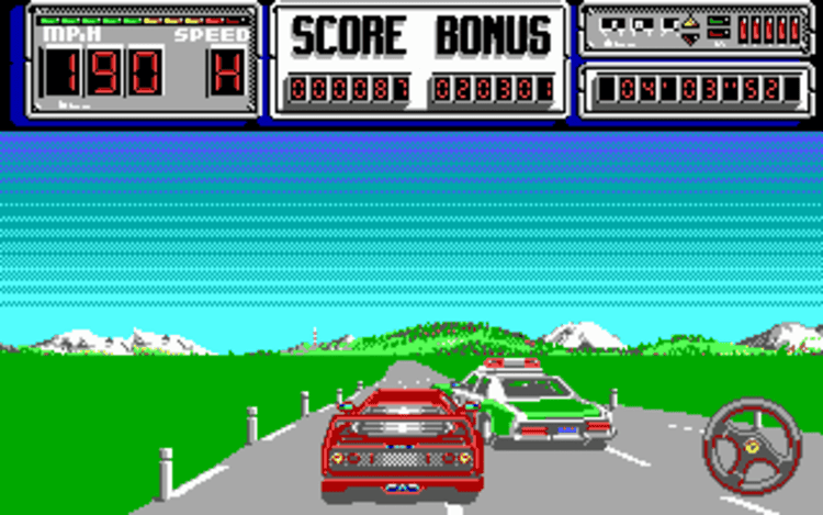 Gameplay screen of Crazy Cars II (3/8) Gameplay screen of Crazy Cars II (3/8)