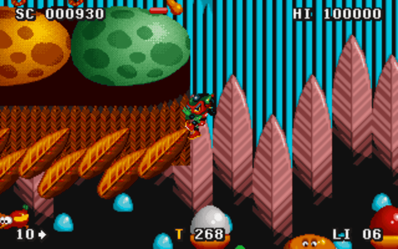 Gameplay screen of Zool 2 (8/8) Gameplay screen of Zool 2 (8/8)