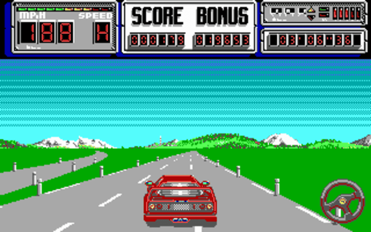 Gameplay screen of Crazy Cars II (4/8) Gameplay screen of Crazy Cars II (4/8)