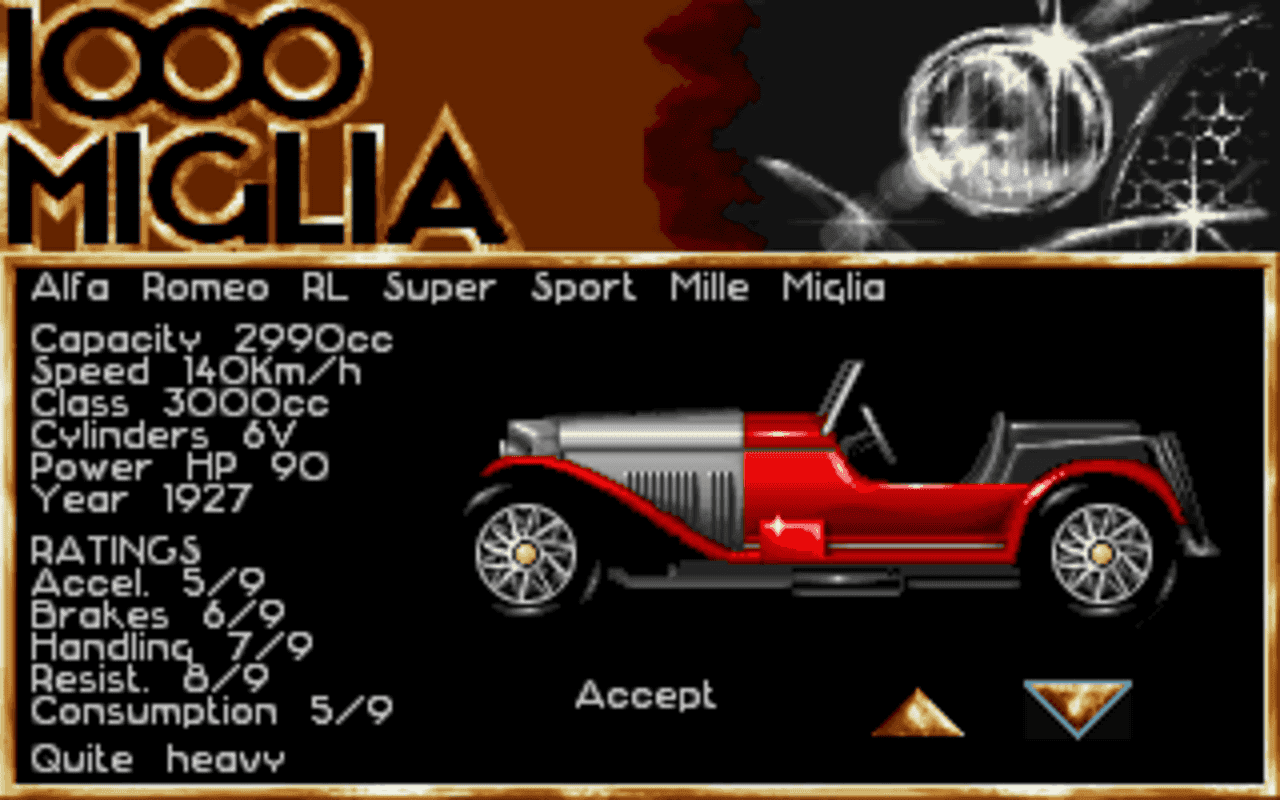 Gameplay screen of 1000 Miglia (3/8) Gameplay screen of 1000 Miglia (3/8)