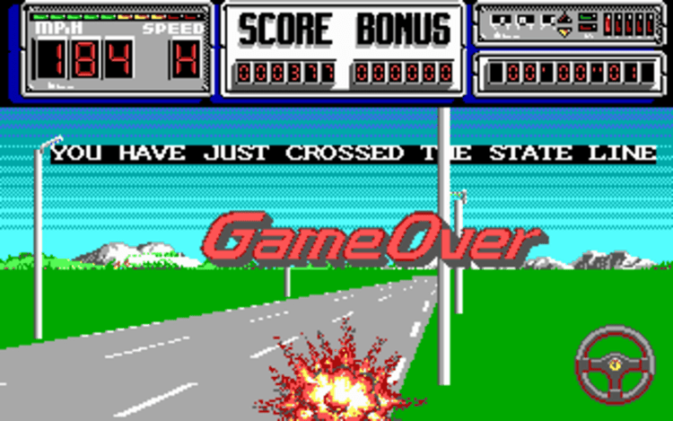 Gameplay screen of Crazy Cars II (8/8) Gameplay screen of Crazy Cars II (8/8)