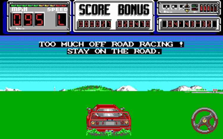 Gameplay screen of Crazy Cars II (6/8) Gameplay screen of Crazy Cars II (6/8)